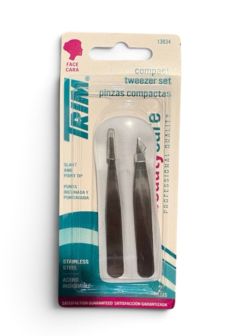 Compact Stainless Steel Tweezer Set - Black